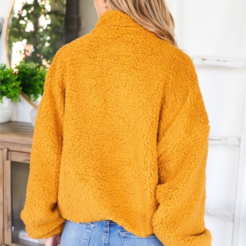 Dark Mustard Zip up Jacket - Picture 6 of 7